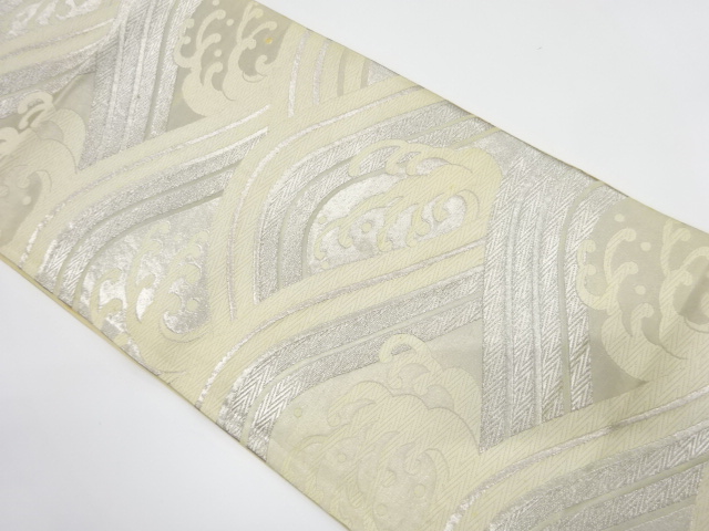 JAPANESE KIMONO / ANTIQUE FUKURO OBI / SILK / WOVEN ROUGH WAVE